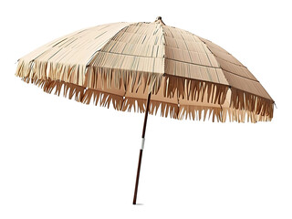 PNG Beach umbrella, thatched roof, tropical parasol, straw canopy. cut out, transparent
