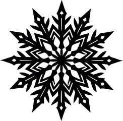 Snowflake Silhouette Vector – Simple Black Winter Element