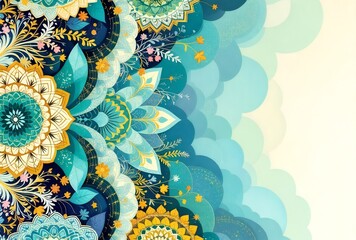 Colorful Mandala Boho Bohemian Illustration 