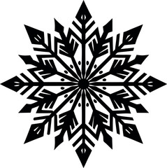 Snowflake Silhouette Vector – Simple Black Winter Element