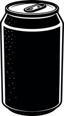 Soda Can Silhouette Vector – Simple Black Beverage Container