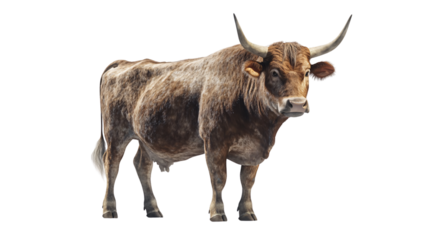 Professional Full Body Image of Cow Isolated on White Background