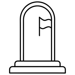 Gravestone with Flag Icon