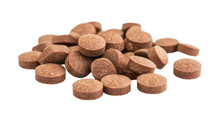 Caulis Spatholobi Tablets on White Background for Herbal Medicine Concept