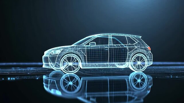 Futuristic Car Design, Wireframe