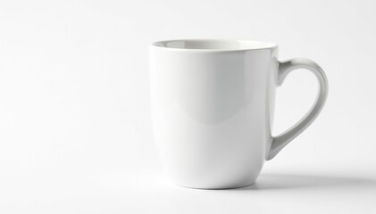 Obraz premium Classic white ceramic mug, isolated on pure white background , mockup, ceramic