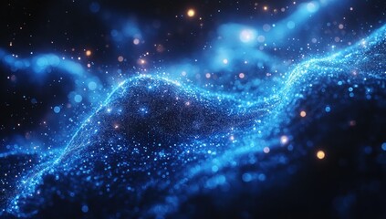 Obraz premium Abstract digital illustration of swirling, glowing particles.