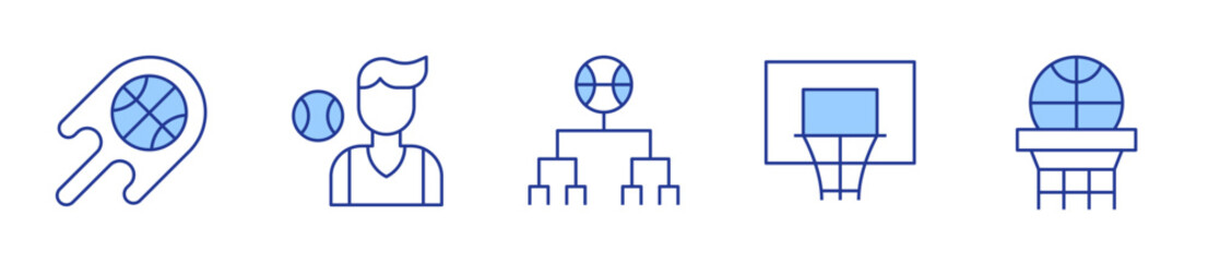 basketball, basketball player. Basketball Icon vector illustration. Line Duotone style. Editable stroke