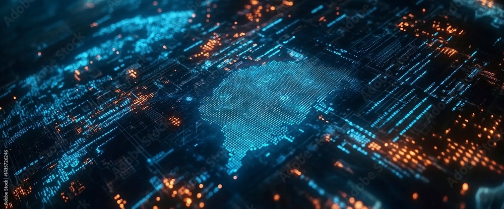 Poster f_couscenes-03648 fingerprint biometric security on virtual screen hologram with blue digital data a
