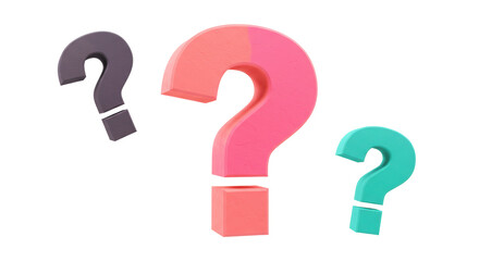 Isolated Colorful Question Mark Symbols
