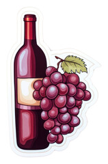 PNG  Red wine bottle drink fruit.