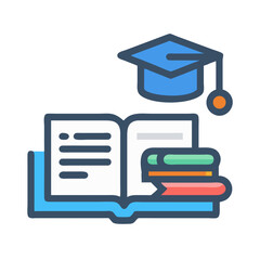 Open book with graduation cap symbolizes academic success