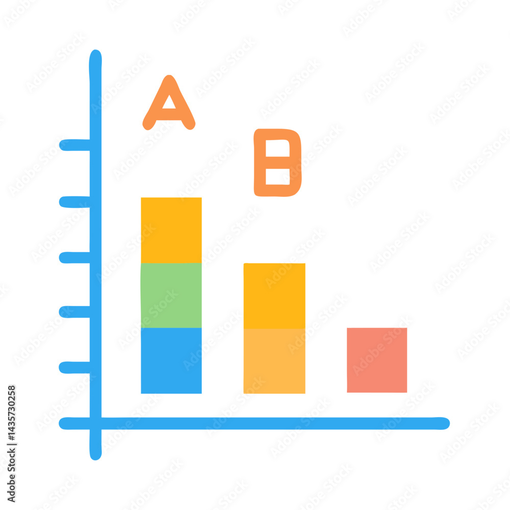 Poster simple bar chart of statistical data visualization vector