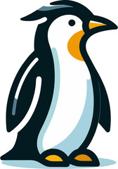 Minimalist Penguin Emblem – Flat Illustration