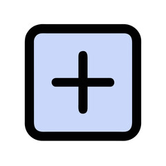 Simple plus sign icon on a rounded square background