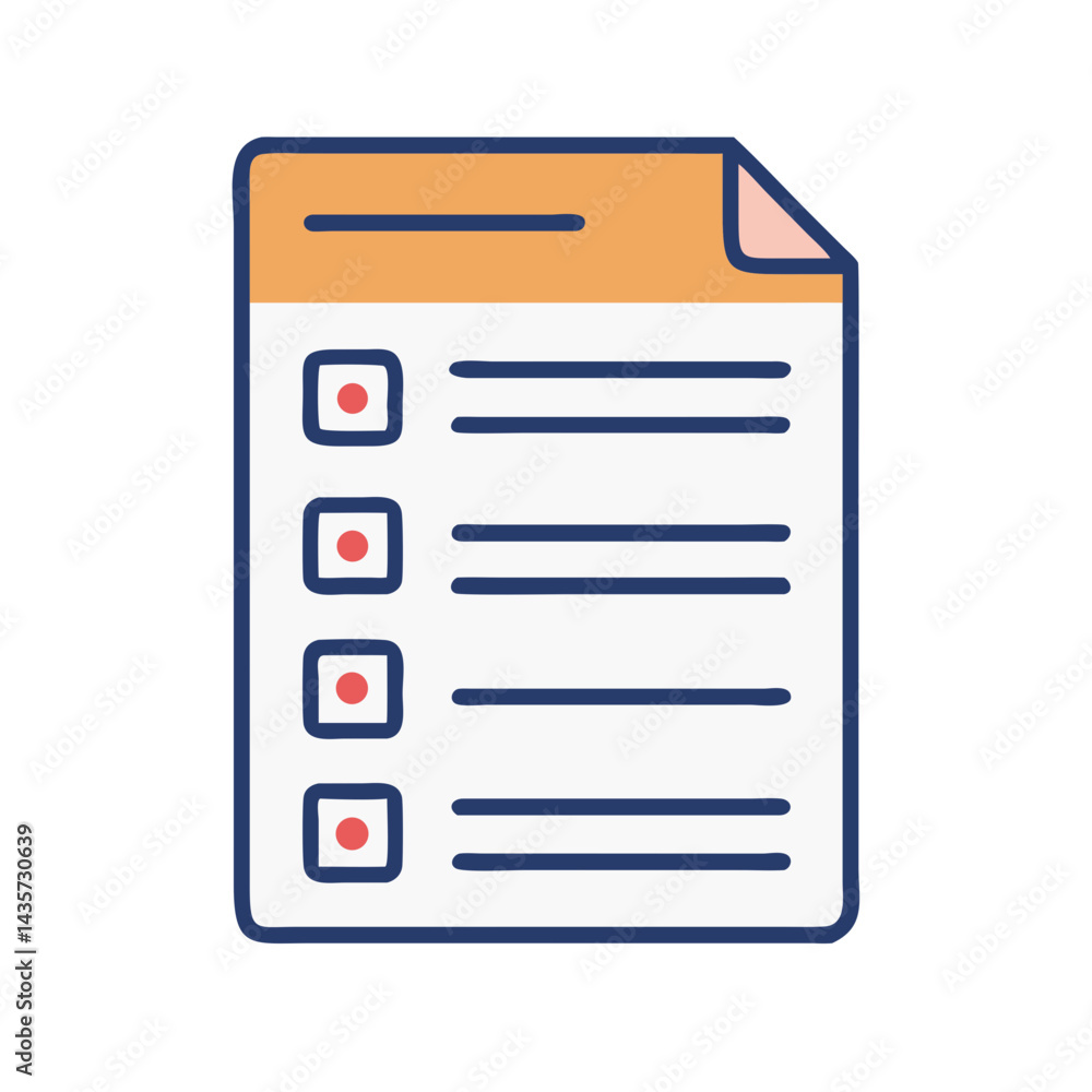 Poster checklist icon with checked boxes and lines graphic design