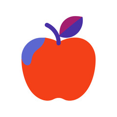 Bold graphic apple design on black background, simple illustration