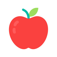 Stylized flat icon image of a fresh red apple