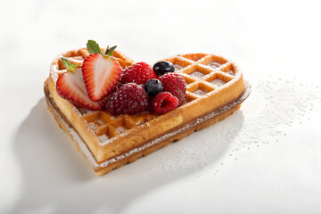 Sweet Waffle with Fresh Berries