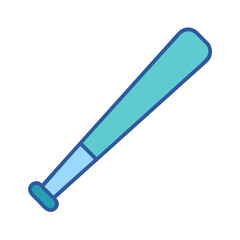 Stylized blue baseball bat illustration on black background