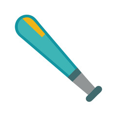 Flat illustration of a blue baseball bat on black