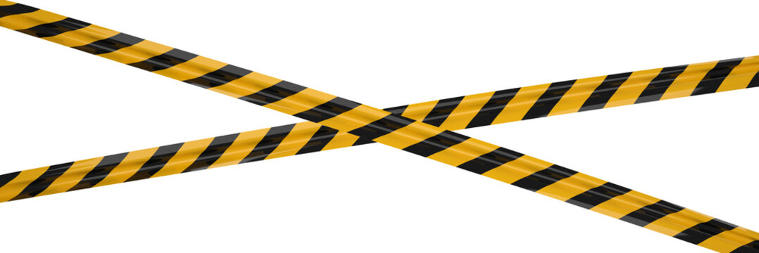 caution tape on white background