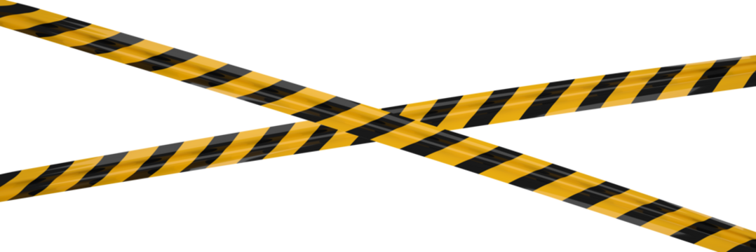 caution tape on white background