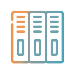 Three ring binders in a row icon illustration style