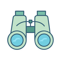 Simple binoculars icon illustration on black background design element