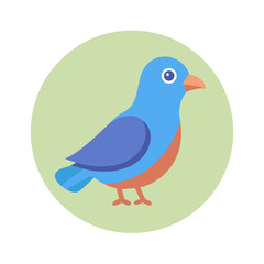 Vector bird illustration with smooth pastel colors on circle