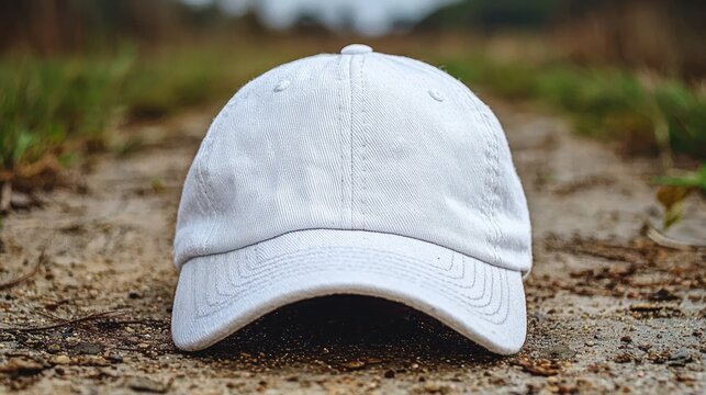 White cap on dirt road