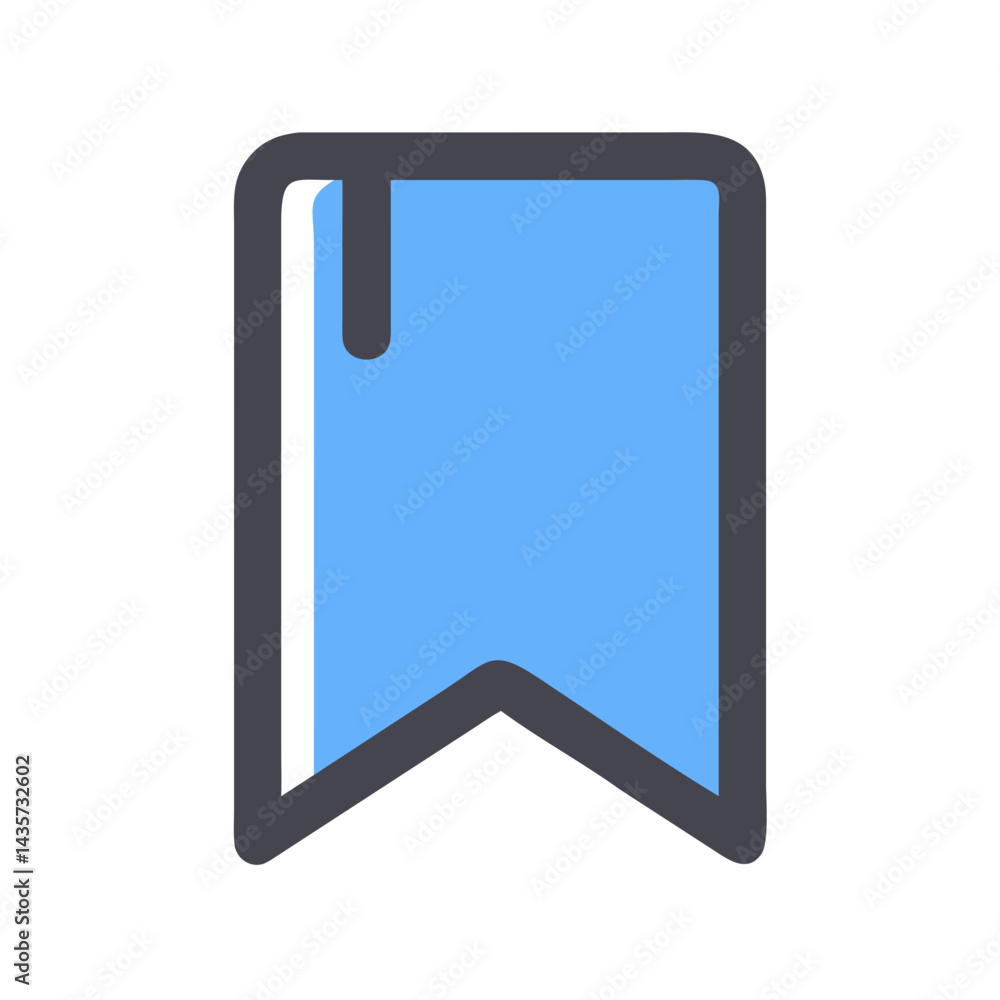 Poster blue bookmarker vector icon for web design usage