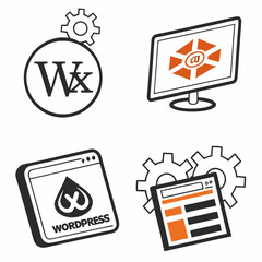 Web Development Platform Icons Wix Wordpress Email And Content Management System