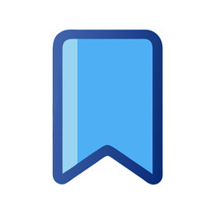 Modern blue bookmark icon on black background illustration