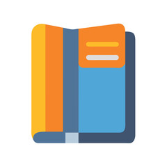 Stylized open book illustration with vibrant color palette