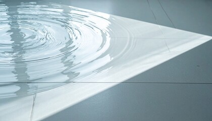 Obraz premium Water ripple effect modern interior space photography minimalist environment close-up view tranquil concept