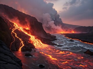 fire in the mountains Fire In The Mountains royalty-free AI-generated images