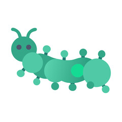 Cute caterpillar icon made of circles in flat design