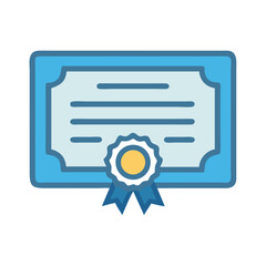 Stylized certificate illustration showing success and achievement award