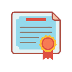 Vector certificate illustration in flat style on black background