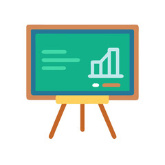 Stylized bar chart presentation on chalkboard stands out graphically