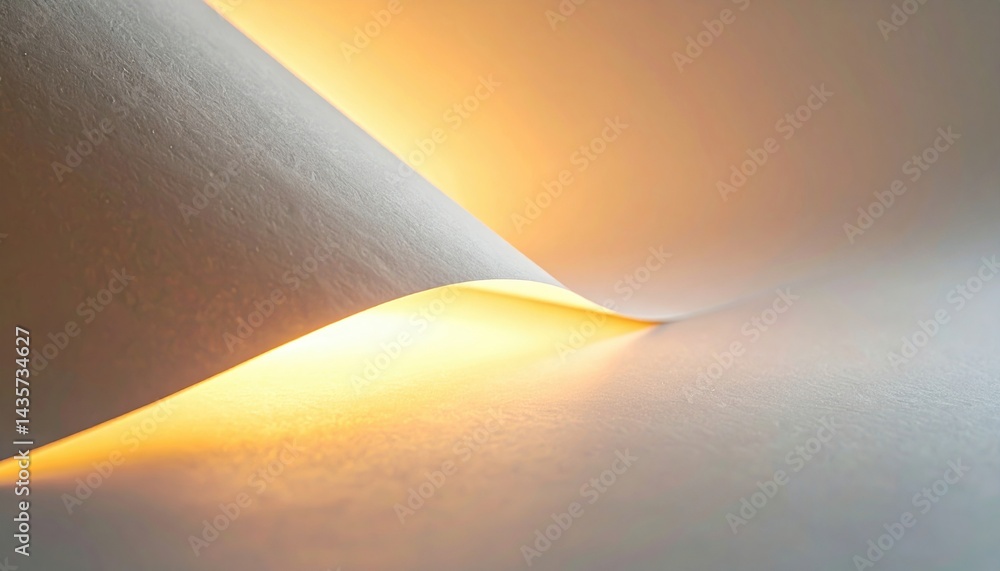 Poster illuminated paper curvature abstract photography soft lighting minimalist setting close-up view visu