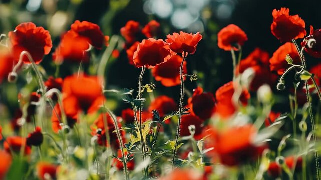 red flower background, grass and flowers, garden, nature, beautiful, wildflower, pink flower, spring