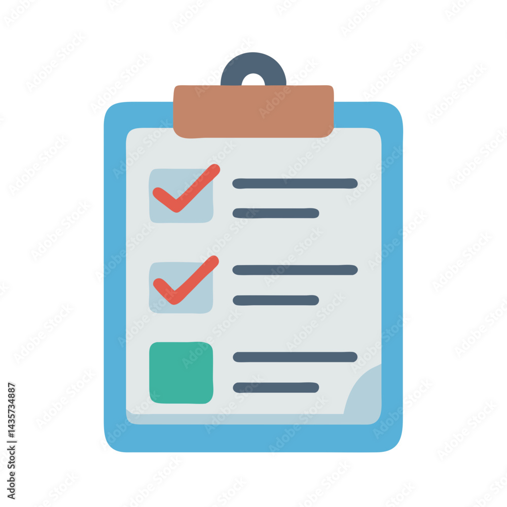 Poster clipboard checklist icon with checkmarks and a blank field