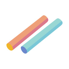 Pastel colored crayons on black background minimal flat design