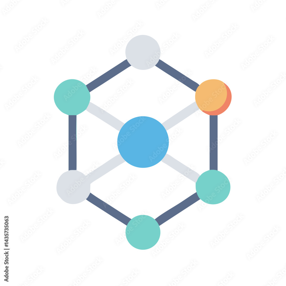 Poster connected nodes forming a network with geometric precision