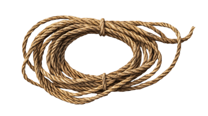 Professional Lasso Rope Isolated on Transparent or White Background for Creative Projects
