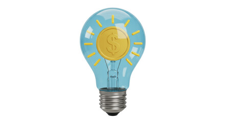 Isolated Light Bulb with Dollar Symbol Inside