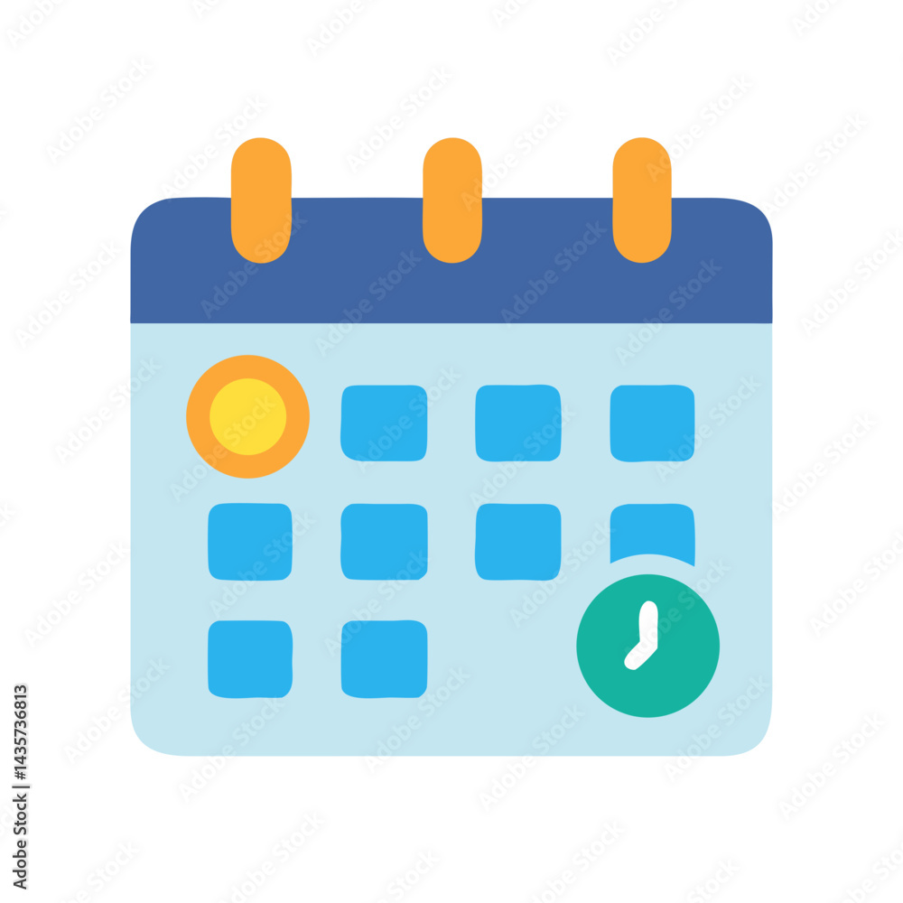 Poster stylized calendar icon with appointment reminders and scheduling features