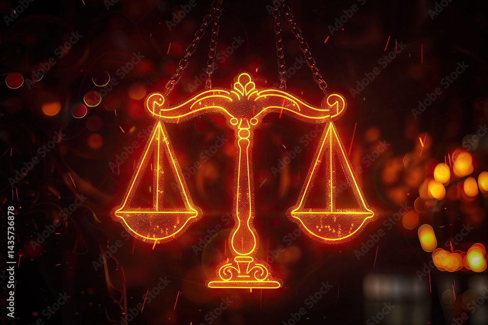 Canvas Prints abstract composition with concept of libra zodiac sign symbol